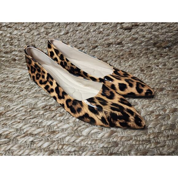 Womens Ladies Fashion Pointy Toe Low Heel Flats Leopard Print Shoes CN-42, US 10 - Picture 4 of 11